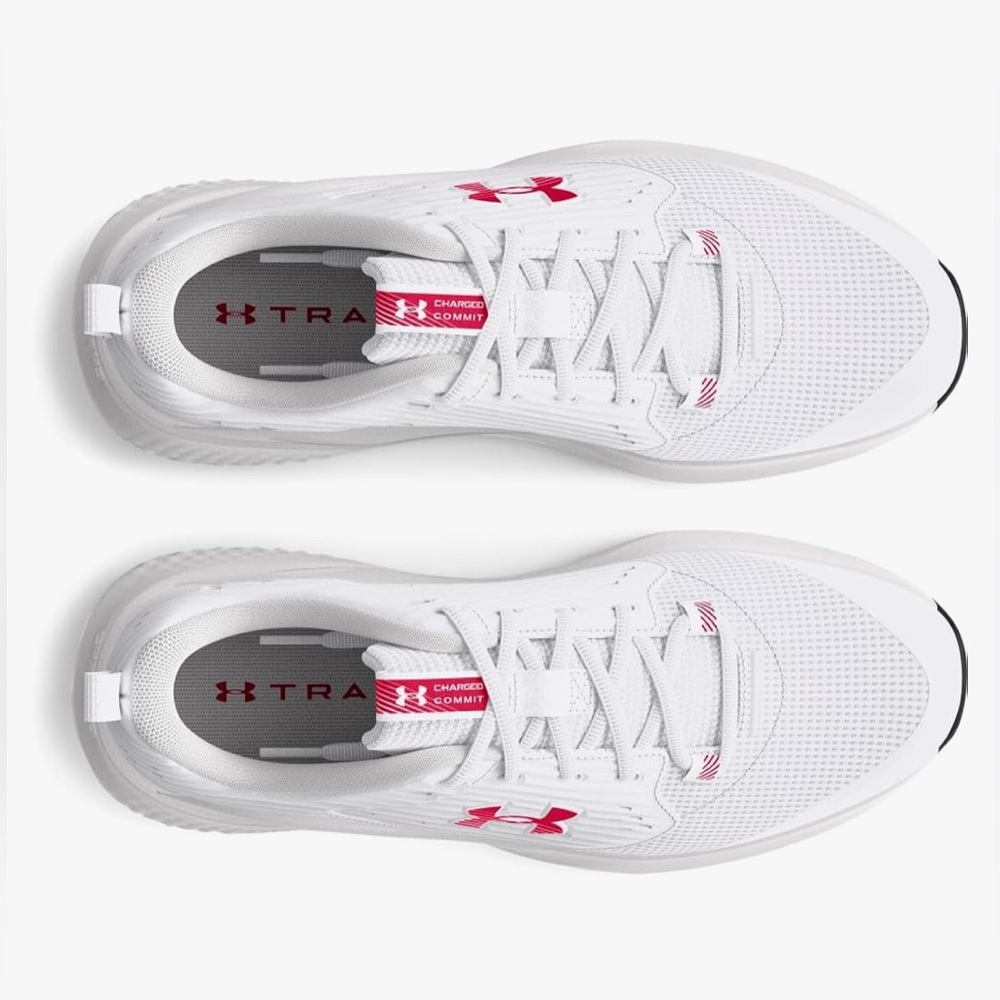 Under Armour Men’s Charged Commit Trainer 4 Sneaker White/Gray/Red Size 14 - Picture 8 of 12
